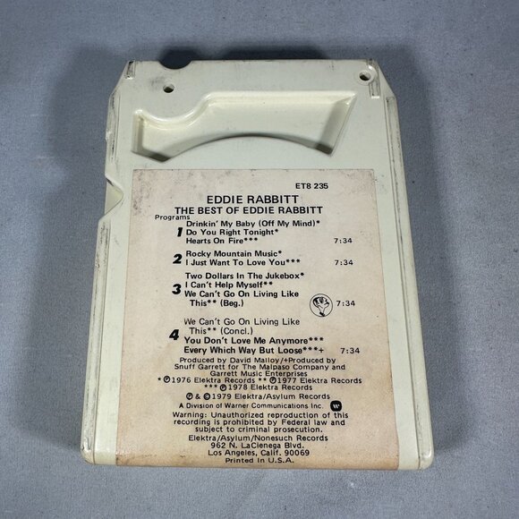 Eddie Rabbitt The Best Of Eddie Rabbitt Elektra 8-Track Album Collectible Vintag - Picture 2 of 4